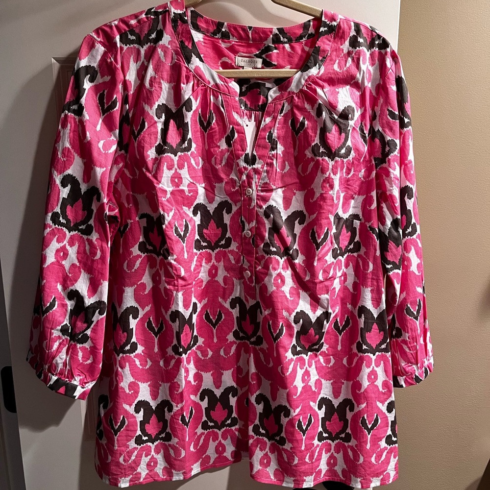 Talbots NWT Pink and Green Popover